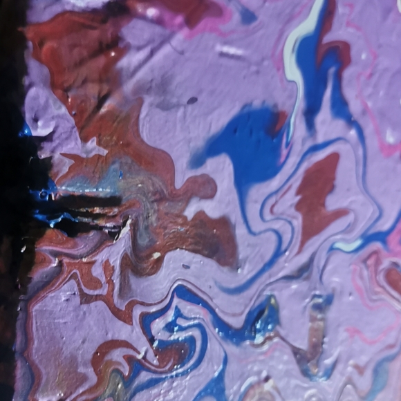 Wood Abstract Painting Blooming Sunset colors - Picture 9 of 10